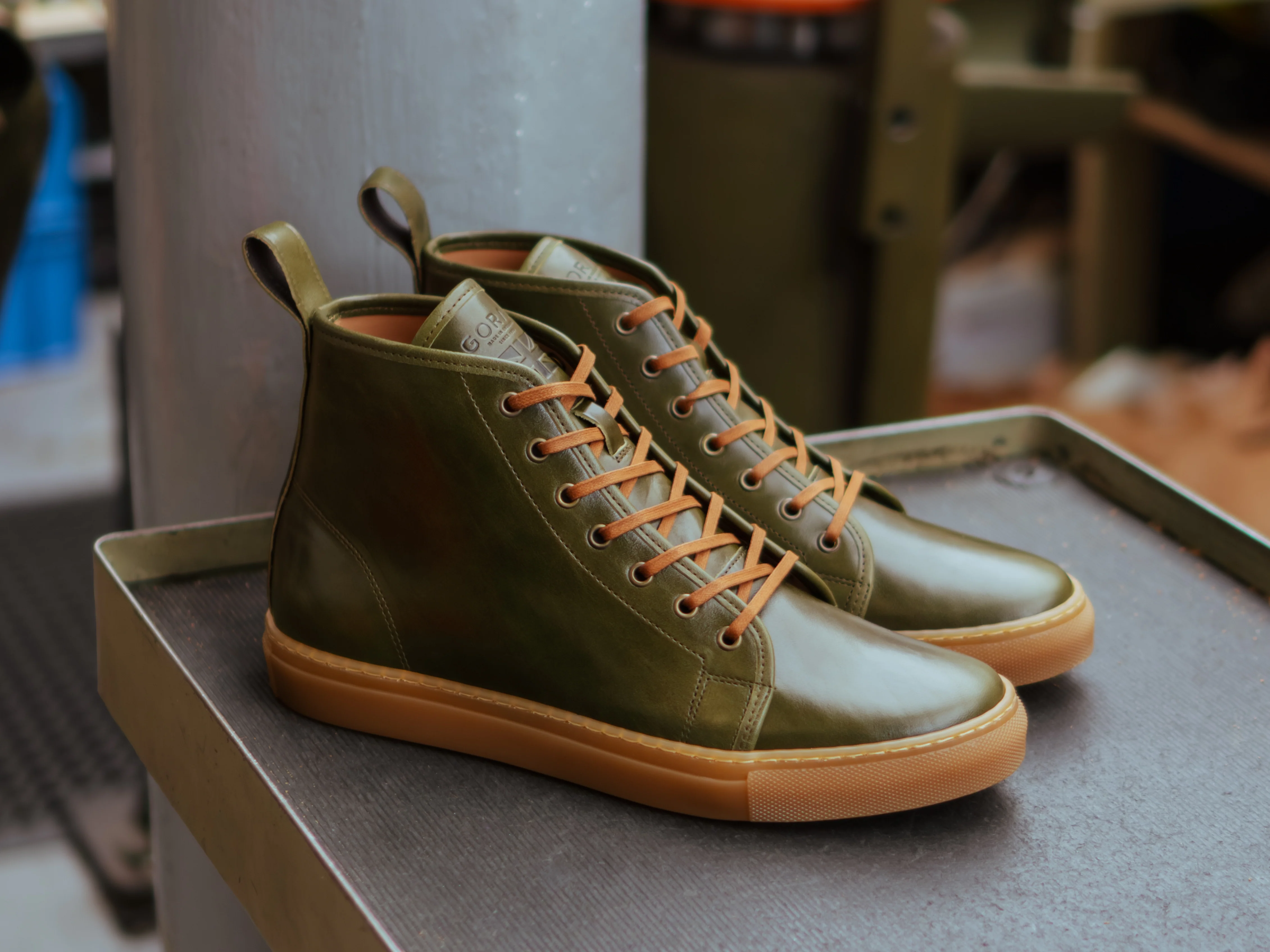 SMUGS Rose Anvil X GORAL High Top Sneaker 2.0 - Maryam Tpr Verde Leather - Image 5